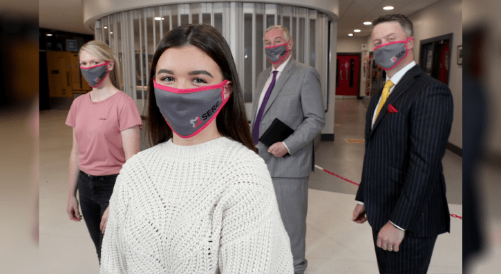 South Eastern Regional College (SERC) has taken another delivery of branded masks from Belfast firm Build a Mask NI, reinforcing the College’s commitment to the health and safety of all students and staff.